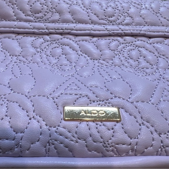 Aldo Lavander Quilted Crossbody Bag Golden Double Shoulder Strap Chain - Picture 15 of 17